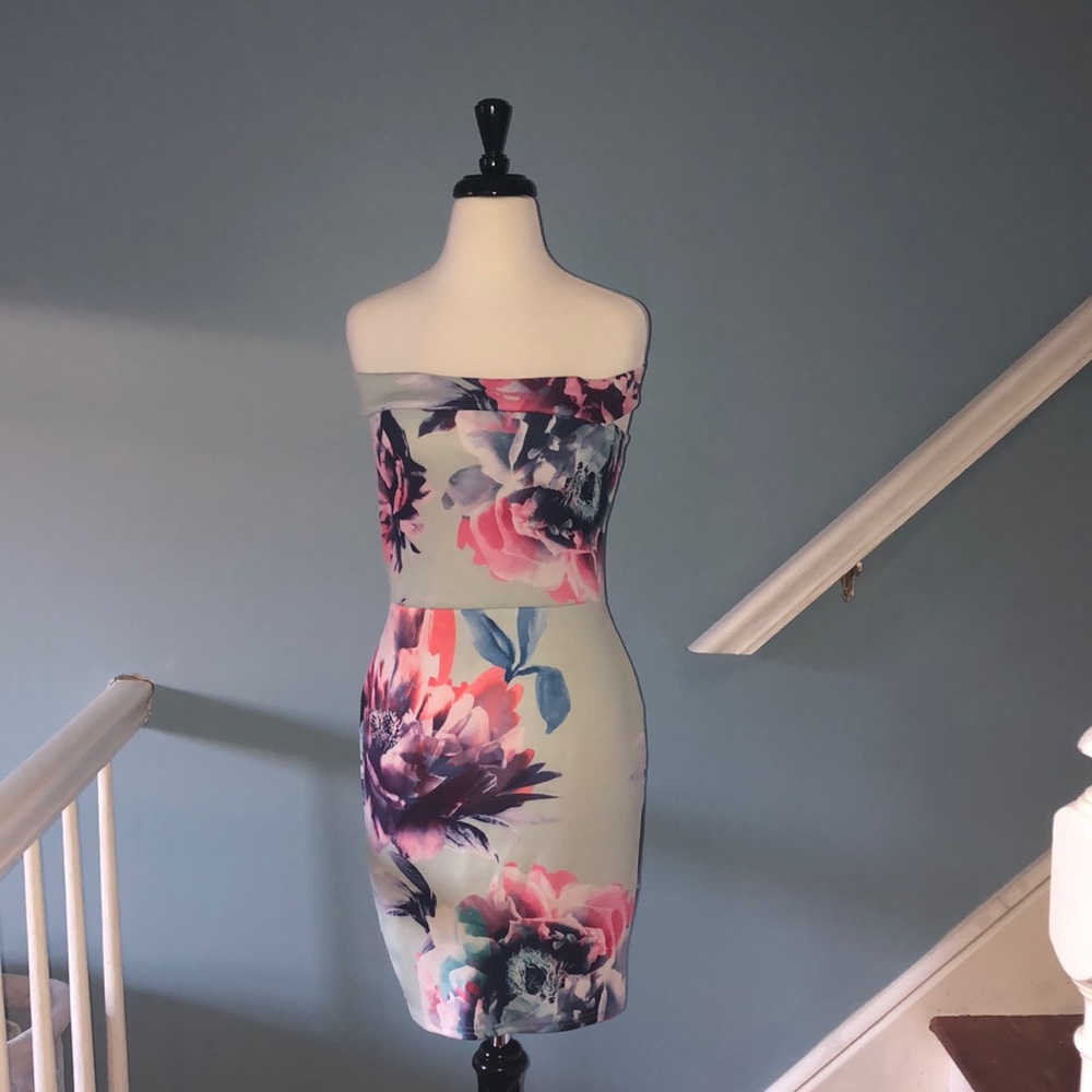 Boohoo Off the Shoulder Scuba Dress